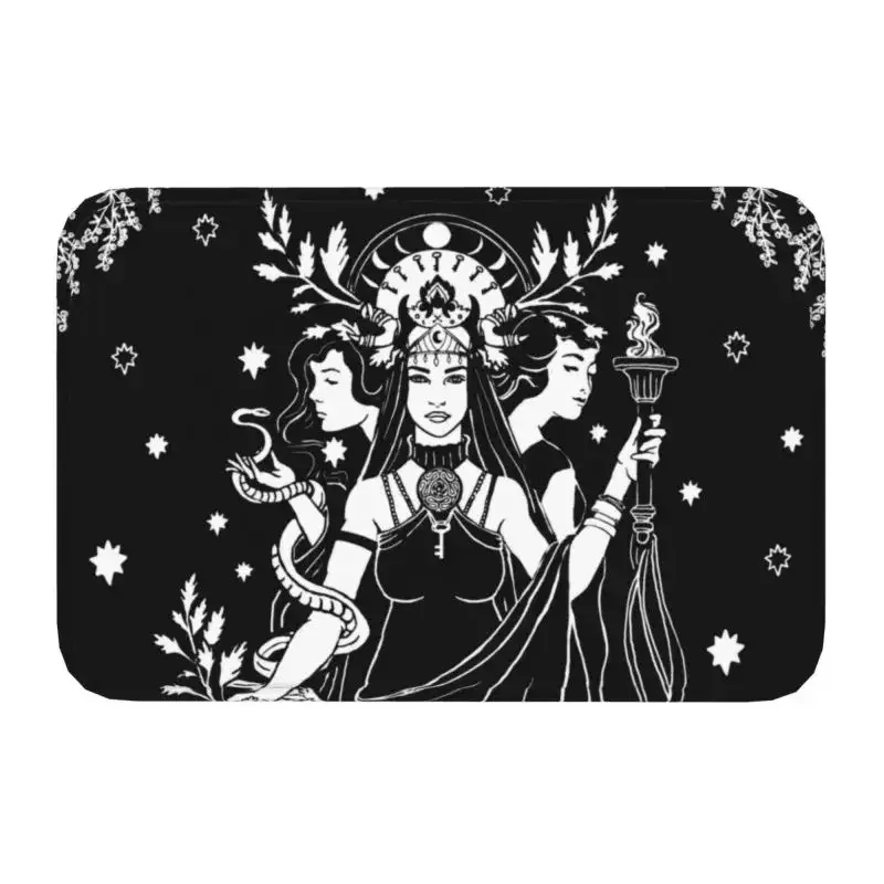 Skull Damask Pattern Doormat Non-Slip Entrance Bathroom Kitchen Door Floor Mat Halloween Witch Goth Occult Toilet Carpet