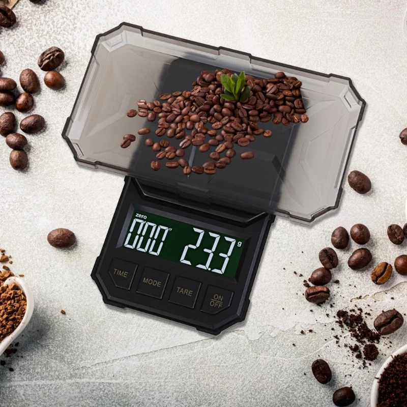 

1kg/2kg Rechargeable Coffee Scale Pocket Kitchen Electronic Scale with Timer Backlit Tare Digital Display Espresso Scale