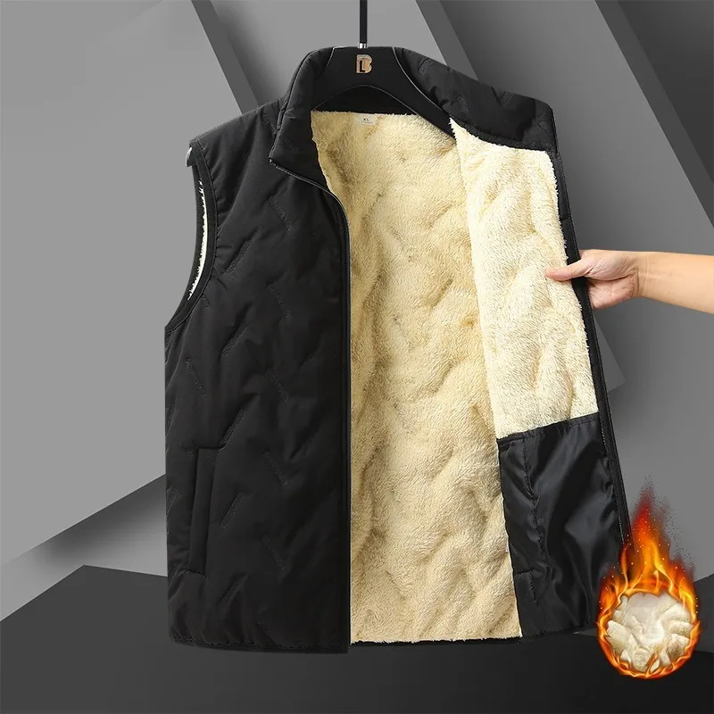 

A lambskin vest for men thick fleece jacket autumn and winter basic and popular warm coat large-sized vest men to wear over top