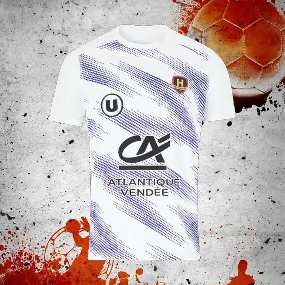 25-26 Nantes قميص كرة اليد للرجال تنفس التجفيف السريع ملابس رياضية فضفاضة في الهواء الطلق ركوب التدريب عادية قصيرة الأكمام تي شيرت #4