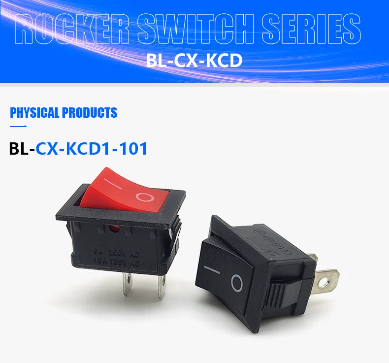 50 PCS Beelee ON-OFF Rocker Switch Vermelho 2 Pinos Rocker Switch