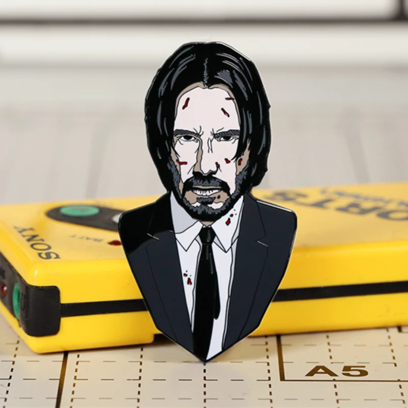 Keanu Reeves Killer Enamel Pins John Wick Movie Brooch Pins Fans Collect Badges Gifts