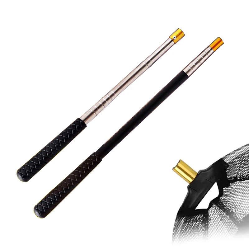 Short Hand Net Rod Stainless steel for 8mm Screw Telescopic Portable Fishing Flying Rod