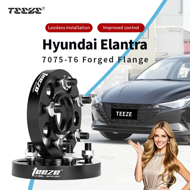 

Teeze 2/4pcs 5x114.3 CB 67.1 M12 x 1.5 Hub Centric Black Forged wheel spacer For Hyundai Elantra Flange Plate15/20/25/30/35mm