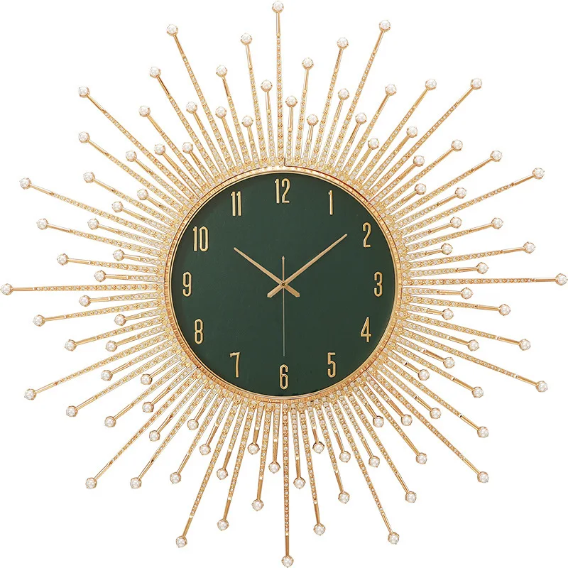 Light luxury, gold plated, wall clock, modern, simple, decorative table, porch, home