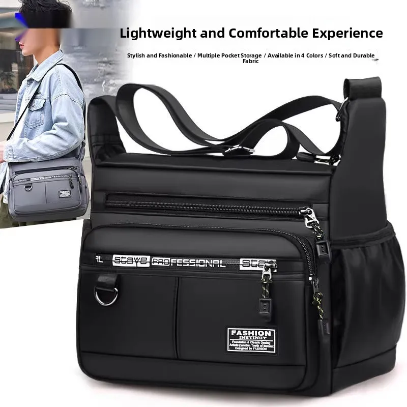 

Мужская повседневная сумка через плечо большой вместимости, водонепроницаемая, износостойкая, с несколькими отделениями, для деловых поездок