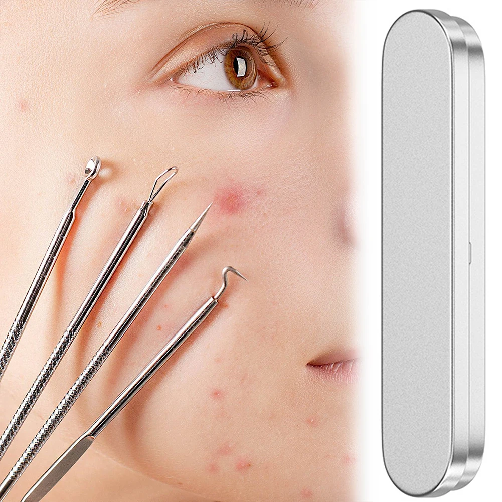 Zestaw do usuwania zaskórników ze stali nierdzewnej Przenośny Łatwy w czyszczeniu z pudełkiem do przechowywania do podróży domowych