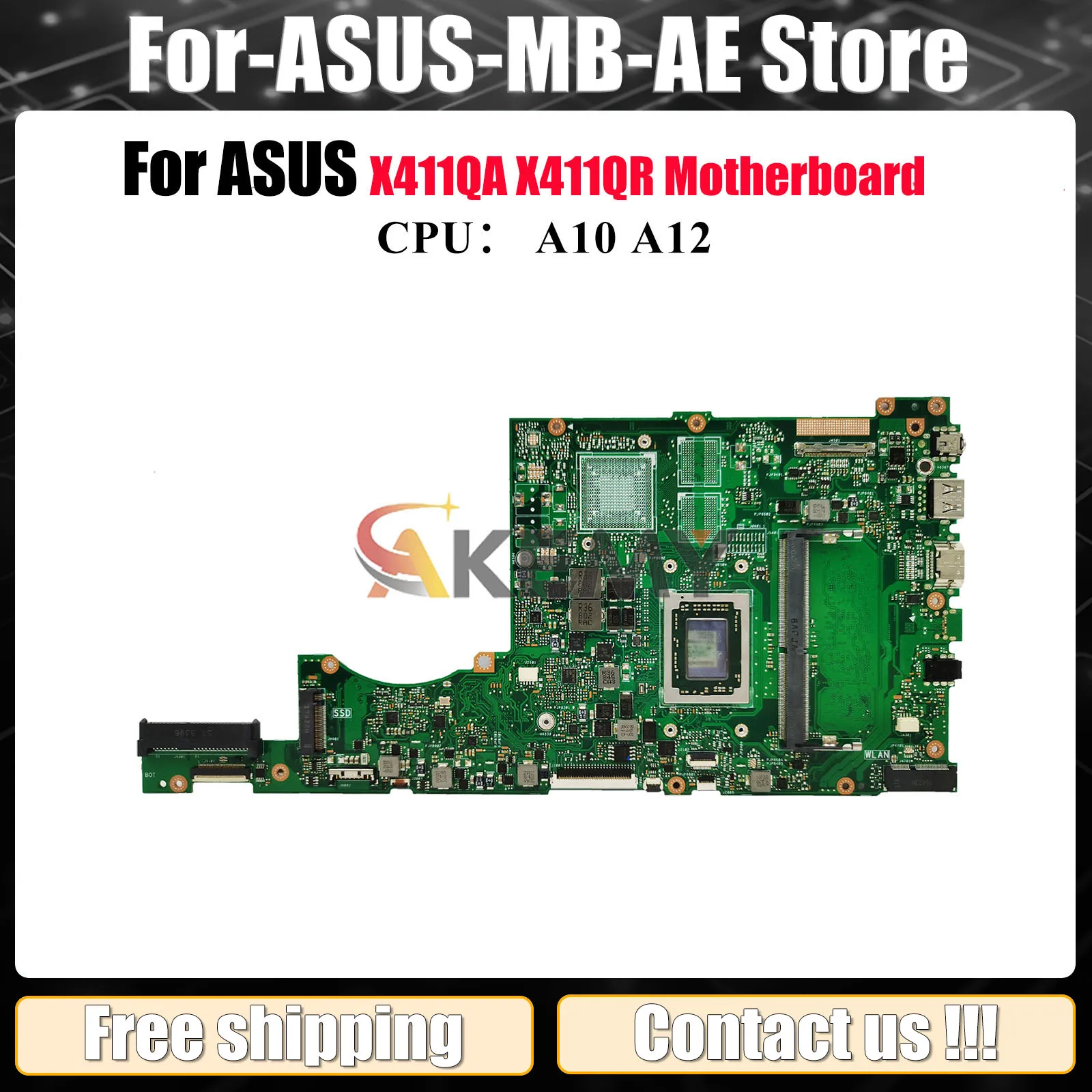 

X411QA Материнская плата для ноутбука ASUS VivoBook X411QA r421u S4200U X411Q S4000V X411QR Материнская плата с процессором A10 A12 100% tests OK stk