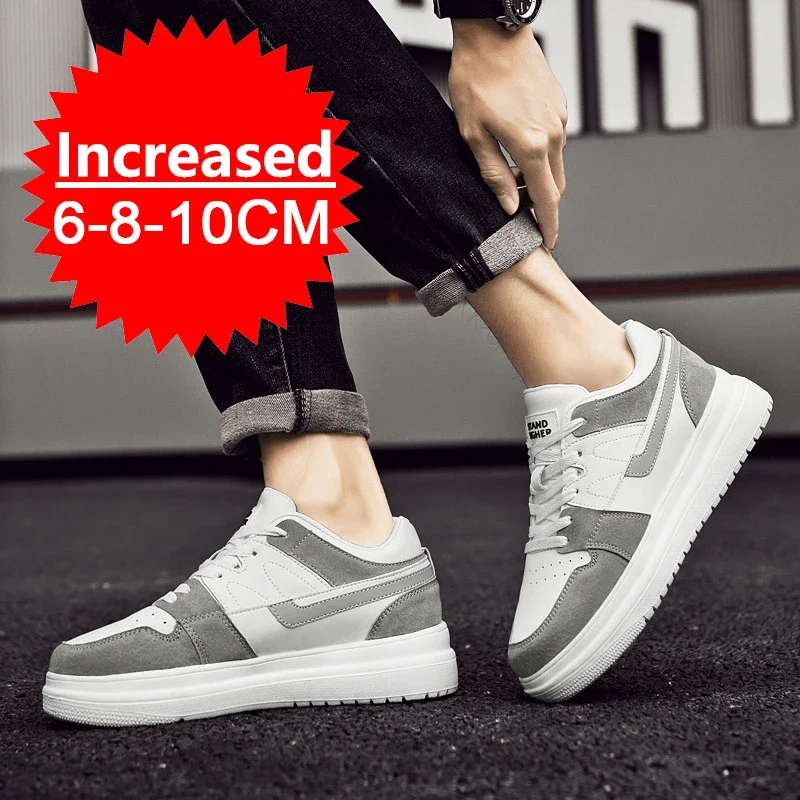 

New Men's Leather Casual Height-enhancing Shoes Men's 10CM Height-enhancing Shoes Thick Sole Comfortable Sports and Casual Shoes