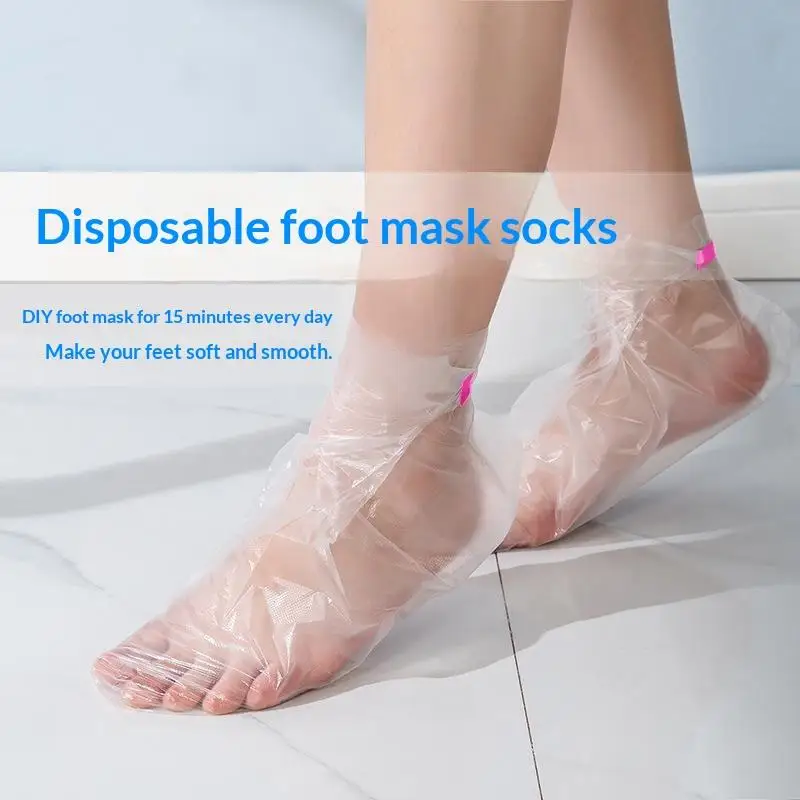 100Pcs Disposable Clear Foot Mask Cover Waterproof Leak Proof Home Foot Spa Moisturizing Dry Cracked Feet Care