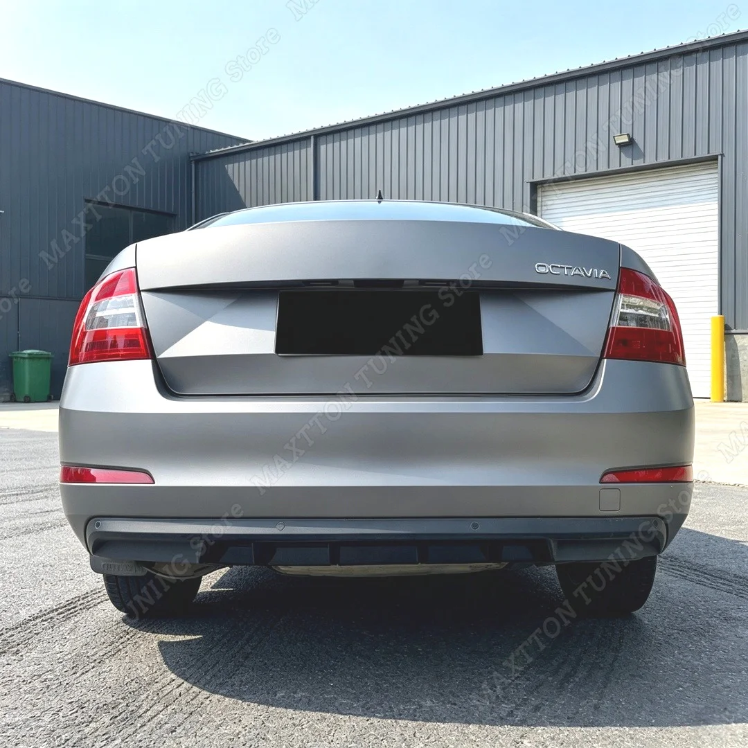 Gloss Black ABS Rear Bumper Diffuser Lip Valance Spoiler Exterior Guard Modification For Skoda Octavia MK3 2015 2016 2017 Tuning