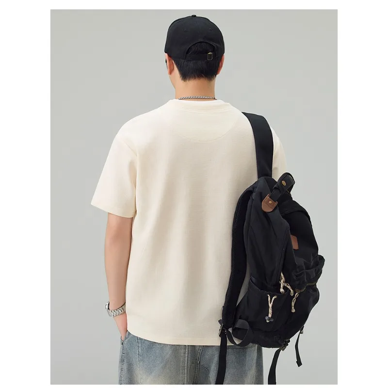 Fashion T Shirt for Man New Arrival Mock Two Piece Textured Feel Old Money Style Casual Short Sleeve Top