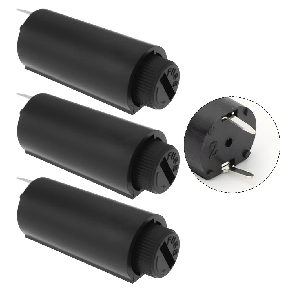 3 x fuse holder vertical enclosed with cap 5 x 20 mm 250 V 10 A for For Power boards suitable for tight space installations
