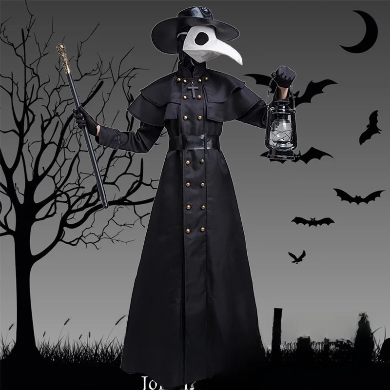 

Костюм доктора-чума для взрослых на Хэллоуин в стиле стимпанк, с длинным носом, маска-воронка, полный комплект для маскарада