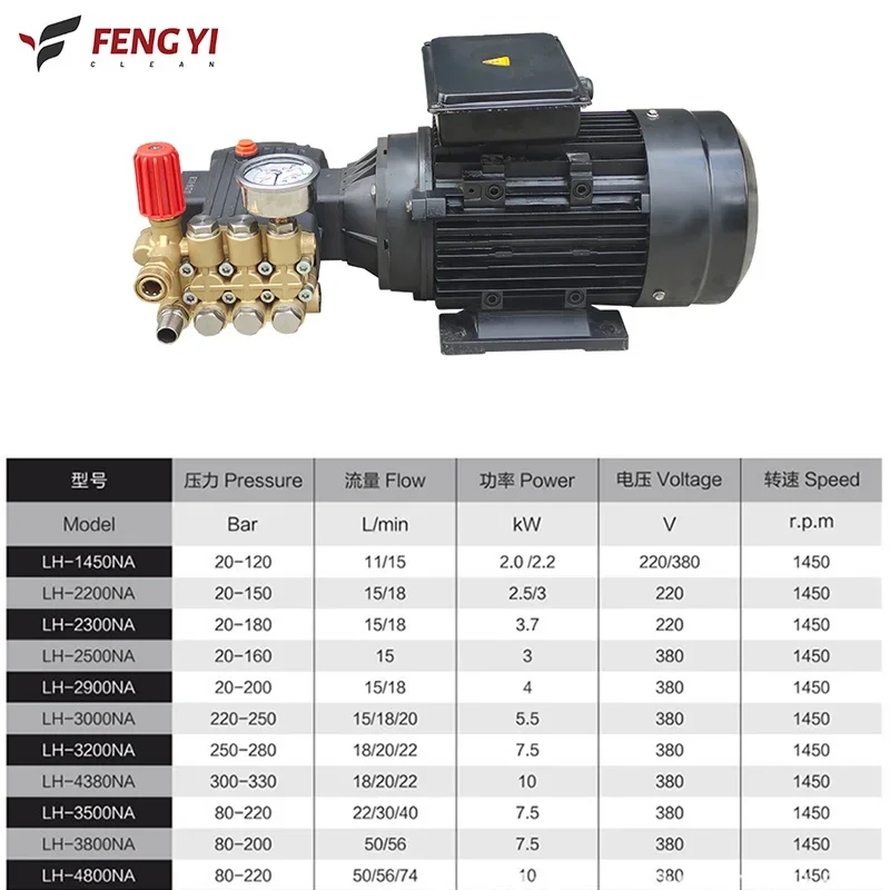 380V/50Hz 12HP 30Mpa 2900PSI cleaner pump head High pressure water pump High pressure pump