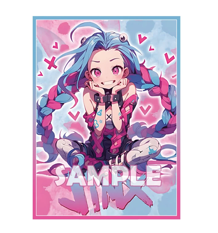 jinx card sleeves RIFTBOUND TCG: LEAGUE OF LEGENDS: SET 1 ORIGINS: JINX ART SLEEVES (100CT)