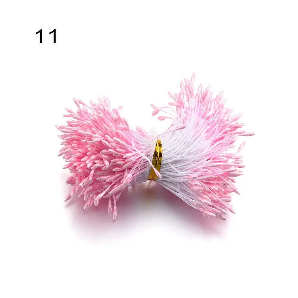 400 pièces Mini fleur Double têtes couture à la main bricolage artisanat Floral perle artificielle fleur étamine Pistil