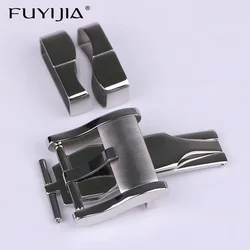 FUYIJIA New B-reguet Leather Strap Butterfly Buckle 18mm Folding Buckle 16mm Pin Buckle 316 Stainless Steel Brushed Watch Buckle