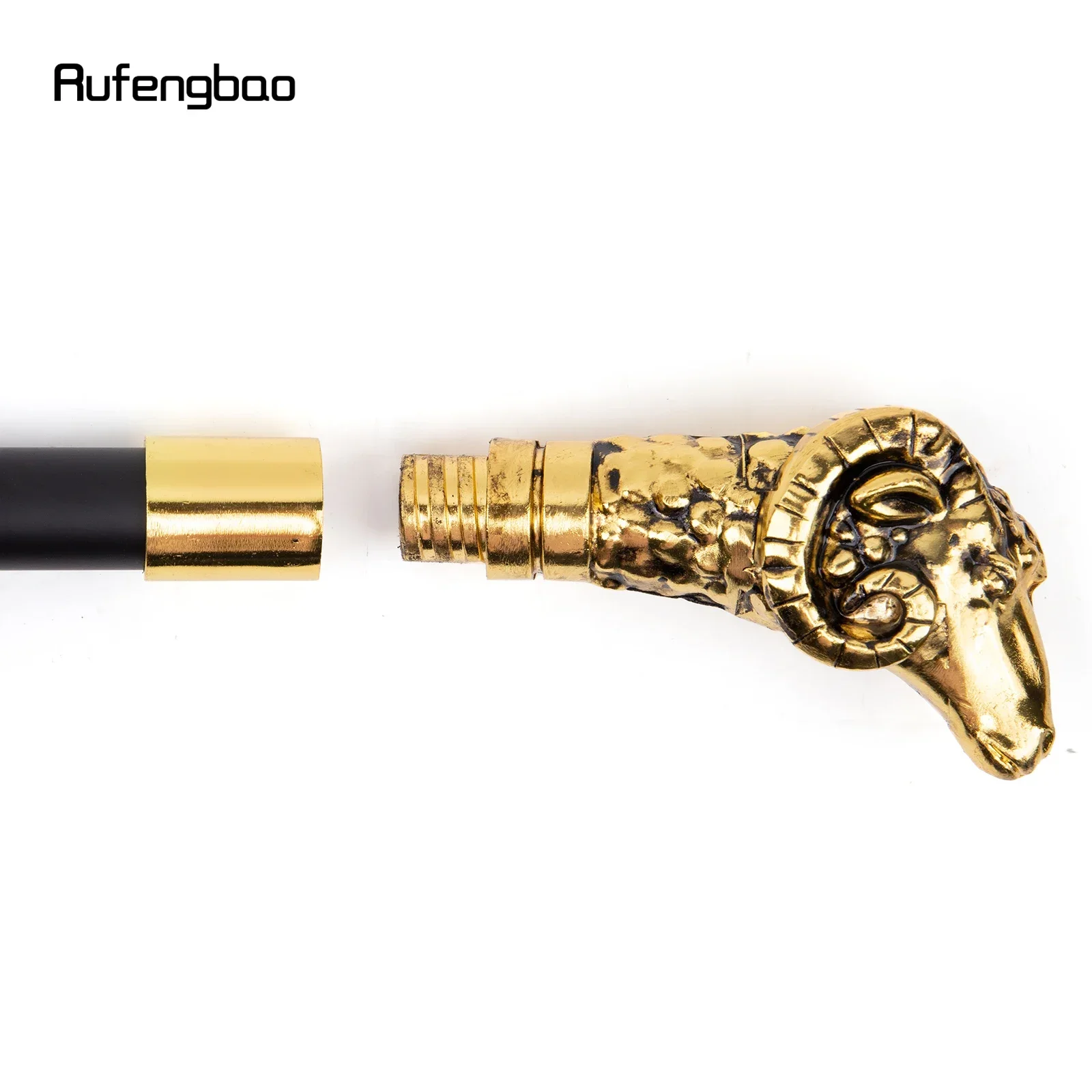 الذهبي الماعز الأغنام الفاخرة عصا للمشي حفلة موضة أنيقة عصا للمشي الزخرفية Cospaly قصب مقبض Crosier 90 سنتيمتر