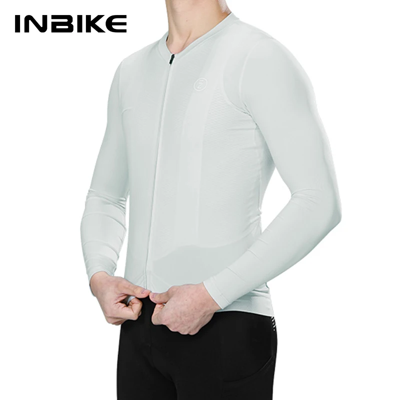 Inbike Cycling Jersey Man Moisture-absorbent Breathable Cycling Long Sleeved Quick Dry Bicycle Jersey With Pockets Bike Clothing