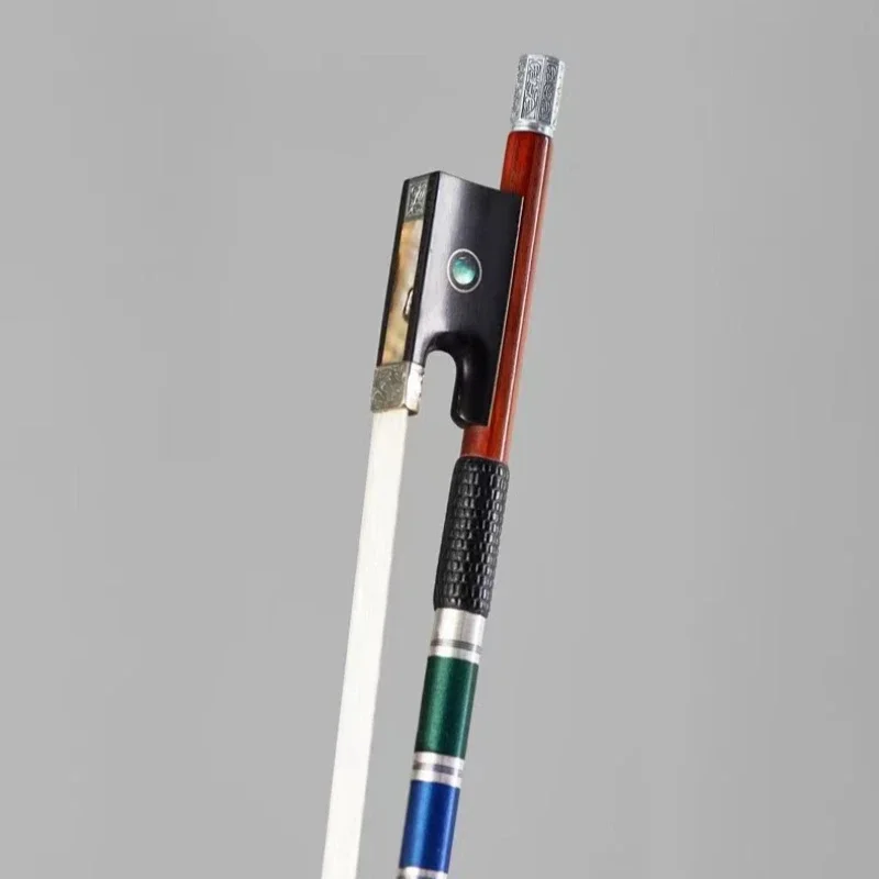 Handmade Violin Bow Engraved Floral Silver Accessories Stringed Musical Instruments Violin Bow Beginners Performing Professional - Image 3