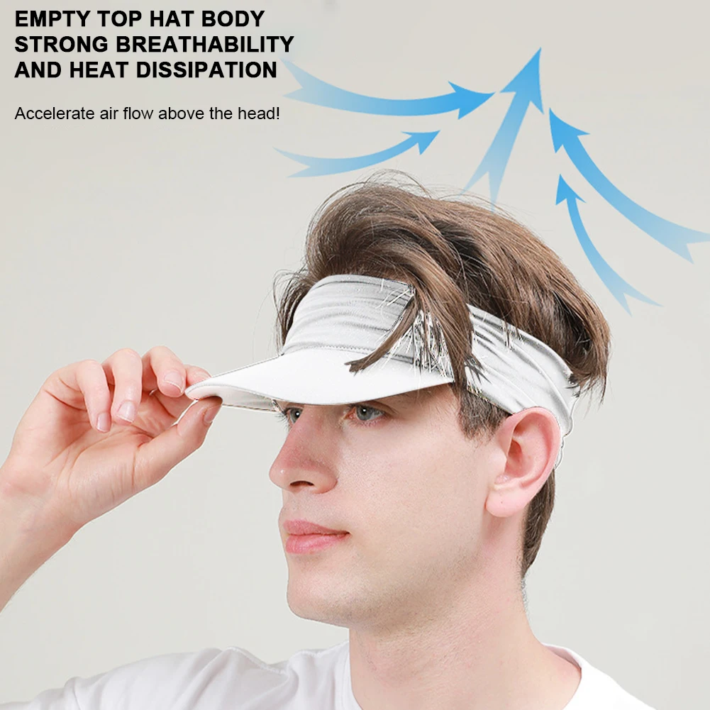 قبعة واقية من الشمس قابلة للتنفس، قبعة علوية فارغة مضادة للأشعة فوق البنفسجية للحماية من الشمس، قبعة رياضية صيفية سريعة الجفاف للنساء والرجال
