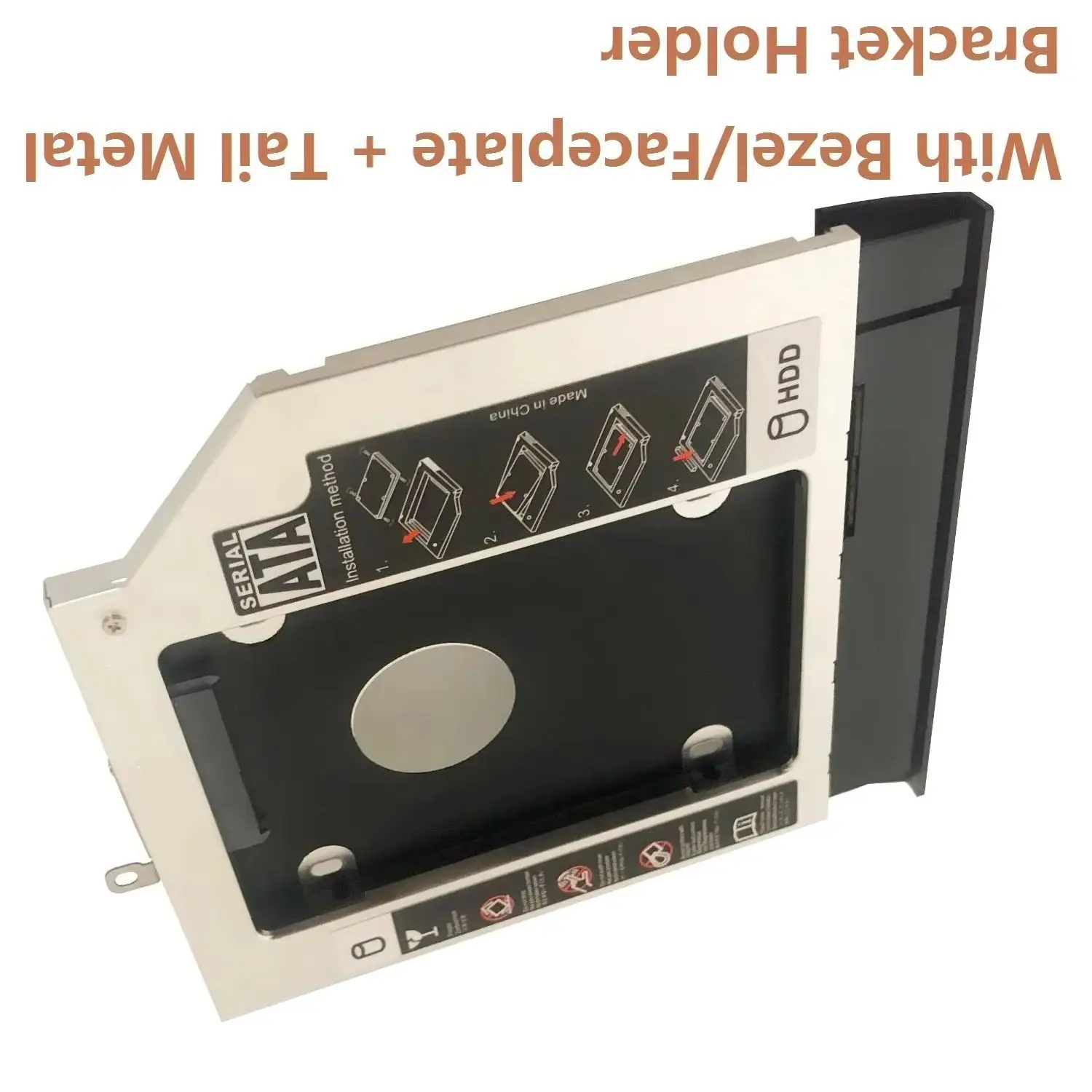 With Bezel Front Panel 9.5mm 2nd 2.5 Hard Drive HDD SSD Optical bay Caddy Frame Bracket for Lenovo IdeaPad V510-15IKB E52-80