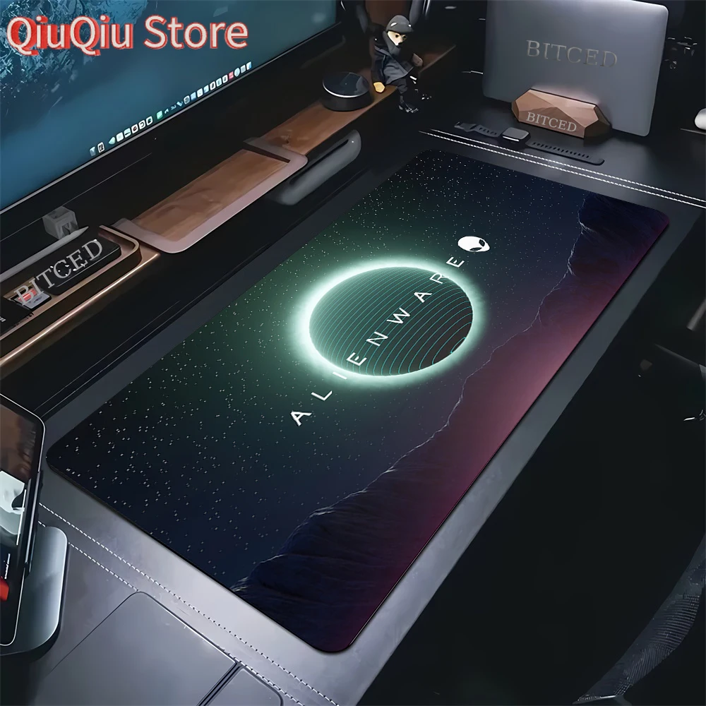 Gamer Desk Mats Alienware Animation PC Gaming Mouse Pad Keyboard Pads Lockrand Mousepad for PC Mouse Carpet 90x40cm