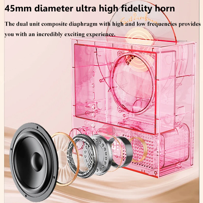 Portable Clock Bluetooth Speaker Colorful Ambient Light Music Box Retro Stereo Soundbar Cartoon MP3 Music Player Birthday Gifts