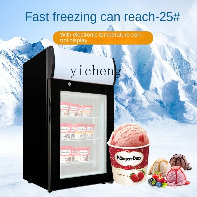 ZK Mini gelato verticale piccolo congelatore congelatore porta in vetro vetrina refrigerata