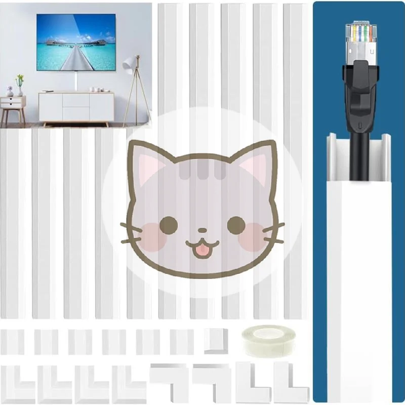 

Набор из 10 шт. (1 комплект) настенных органайзеров для скрытия кабелей и проводов, полный комплект кабель-каналов