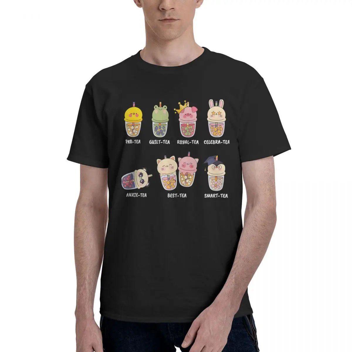 Cute Tea Cup Characters Motion Top tee Vintage Home Title Novelty USA Size