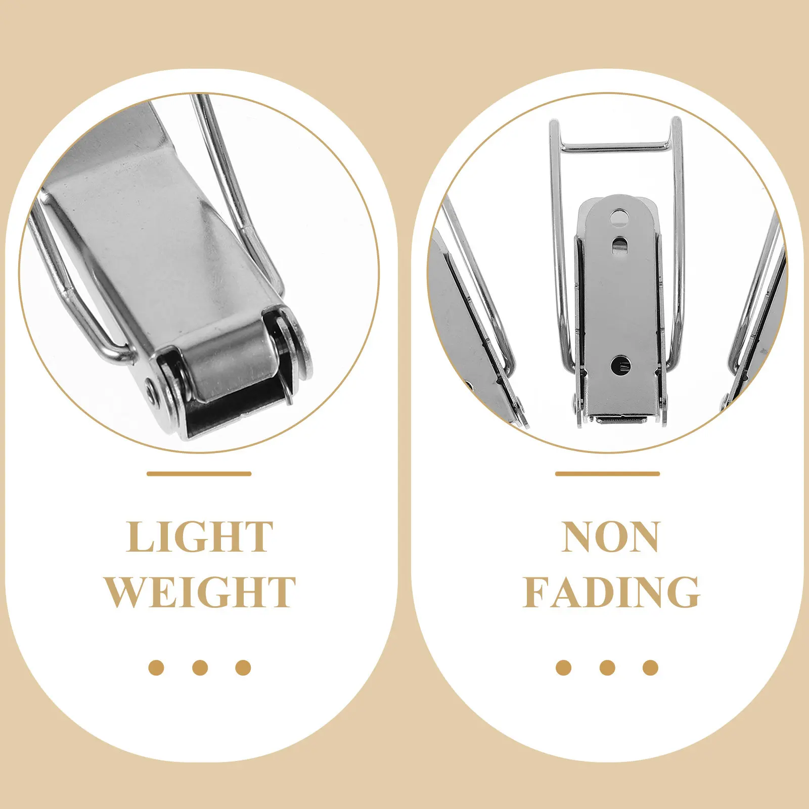 10Pcs Stainless Steel Carabiner Hook Fadeless Lightweight Strong Locking Buckle for Kitchen Storage Outdoor Sports Climbing
