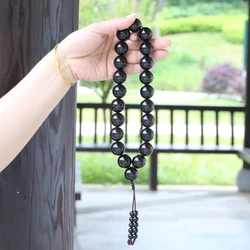 Ebony Men's one-Handed Rosary 20mm Ebony Hanging Ornament Universal Beaded Gift