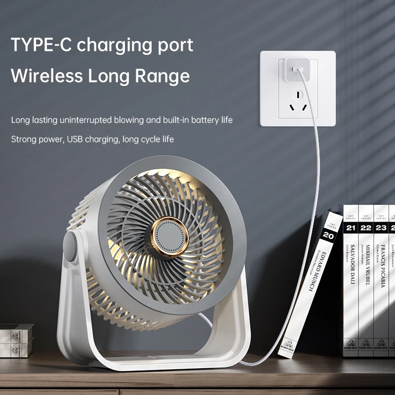 Настольный вентилятор Вентилятор циркуляции воздуха USB Перезаряжаемый Открытый Кемпинг Портативный настенный небольшой вентилятор с высоким ветром для студенческого домашнего использования