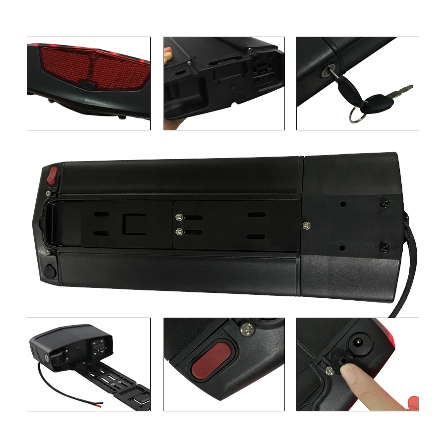 36V 48V Ebike Replacement Lithium Ion Batteries 10.4/12.8/16/14/17.5Ah For DIRODI Retrospec Beaumont Rear Rack Carrier Batteries