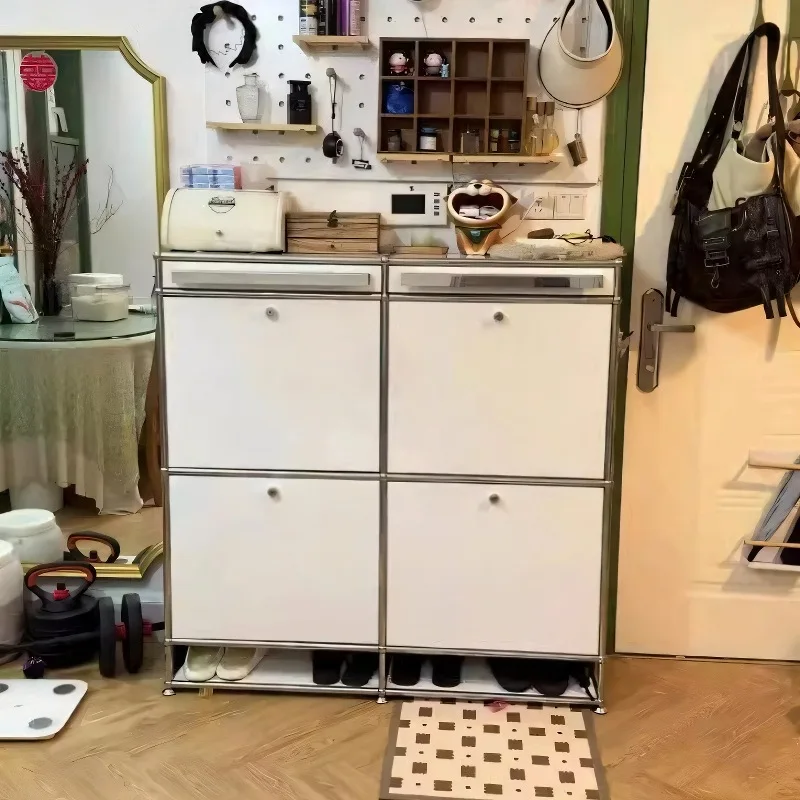 Medieval stainless steel TV cabinet storage simple modern module combination