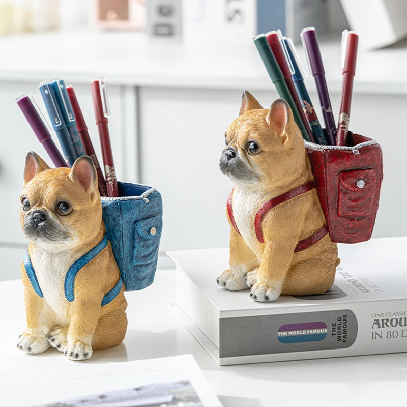 pen holder key item storage creative cute Dog Home Decoration student desk storage box office stationery Ornaments birthday gift