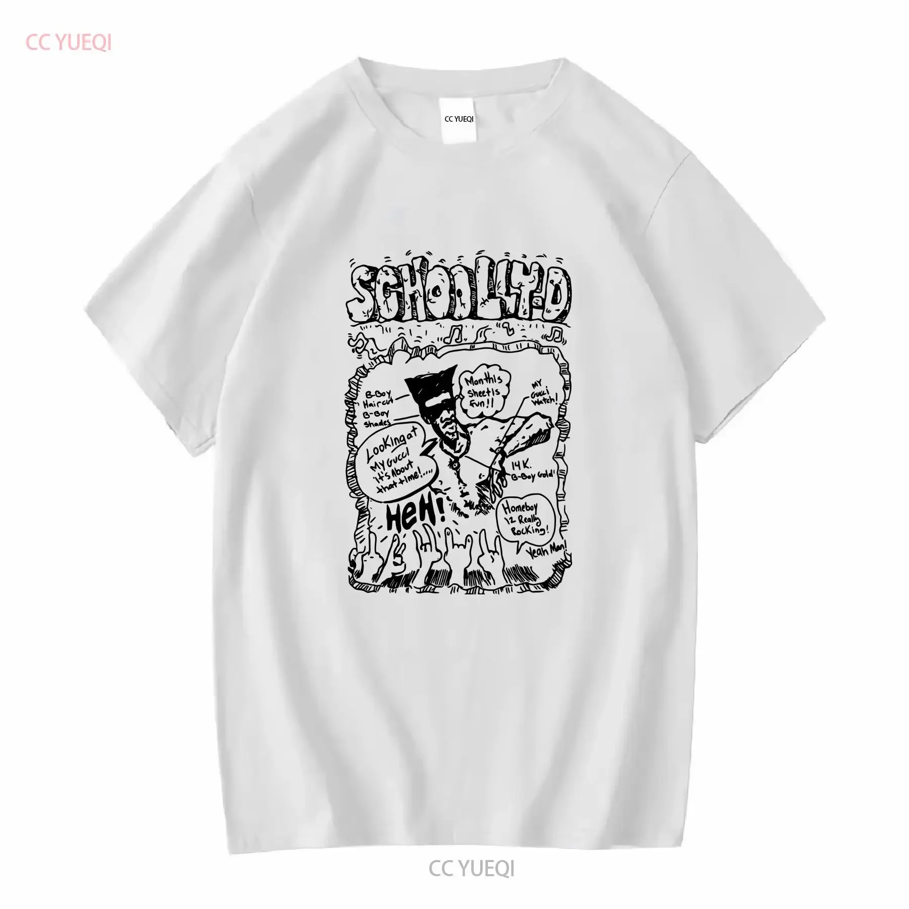 Schoolly D Old School Philly Hip Hop T Shirt Grey long or short sleeves vintage Washed Breathable Slightly Stretched Unisex