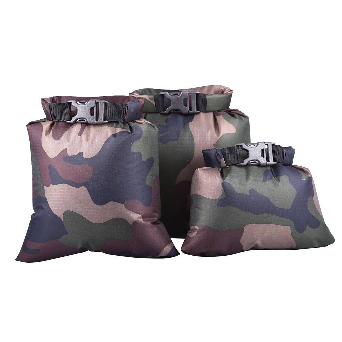 

3pcs 15L+25L+35L Waterproof Dry Bag Storage Pouch Bag for Camping Boating Kayaking Rafting Fishing (Camouflage）