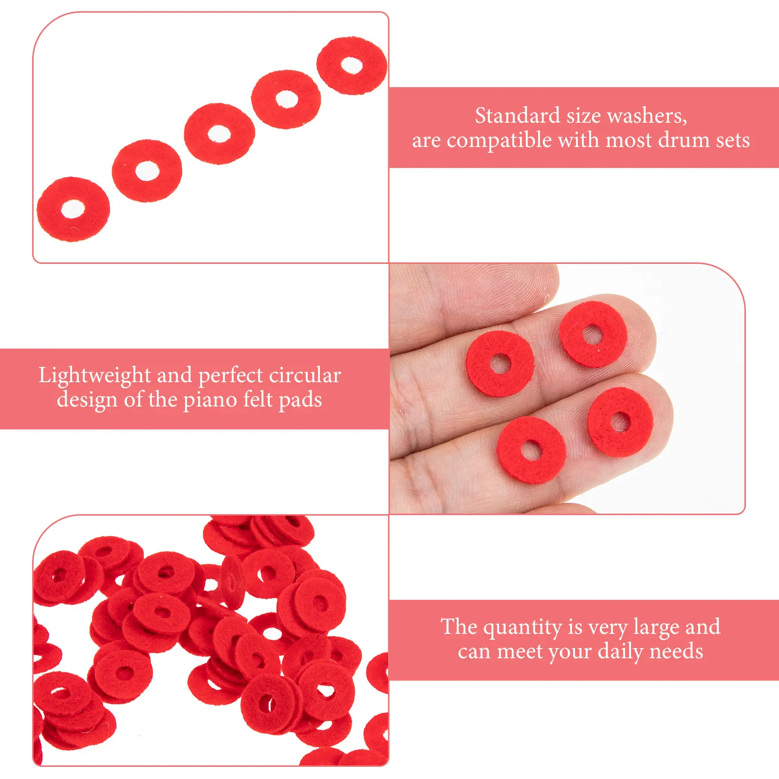 

90 Pcs Punch Hole Piano Key Washers Felt Cushion for Leveling Balance Keyboard Washes