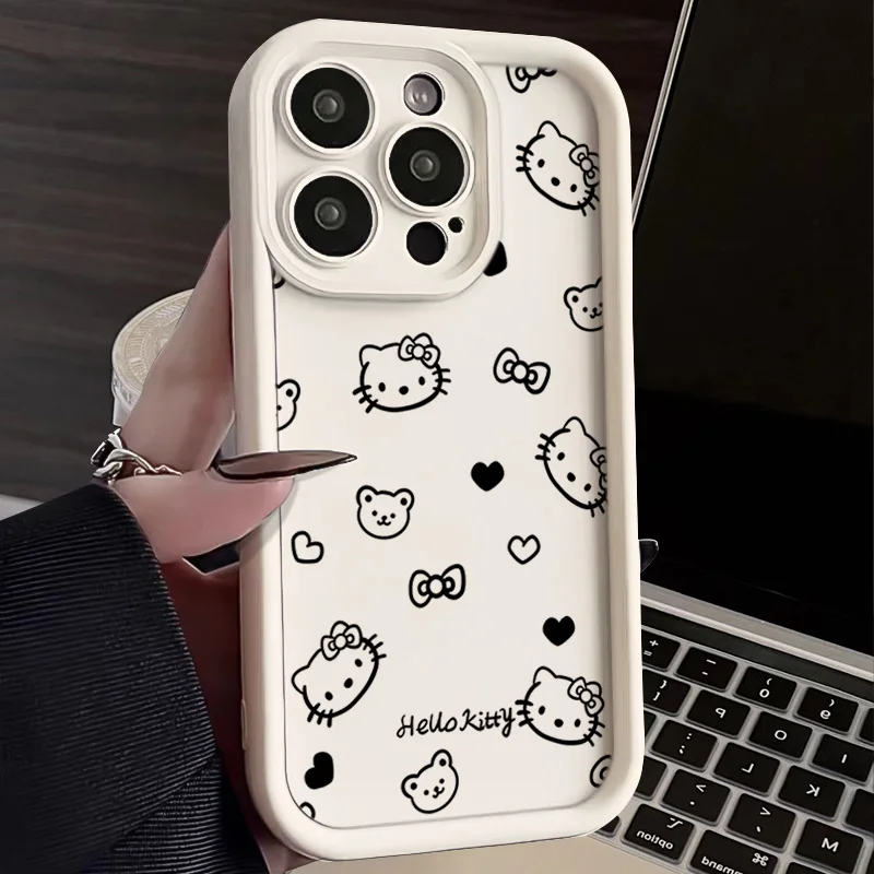 Hello Kitty Cat Graffiti Case For Xiaomi Redmi Note 13 12 Turbo 11 Pro Plus 12S 11S 10S 10 9 9S 8 7 Pro 12C 13C Silicone Cover