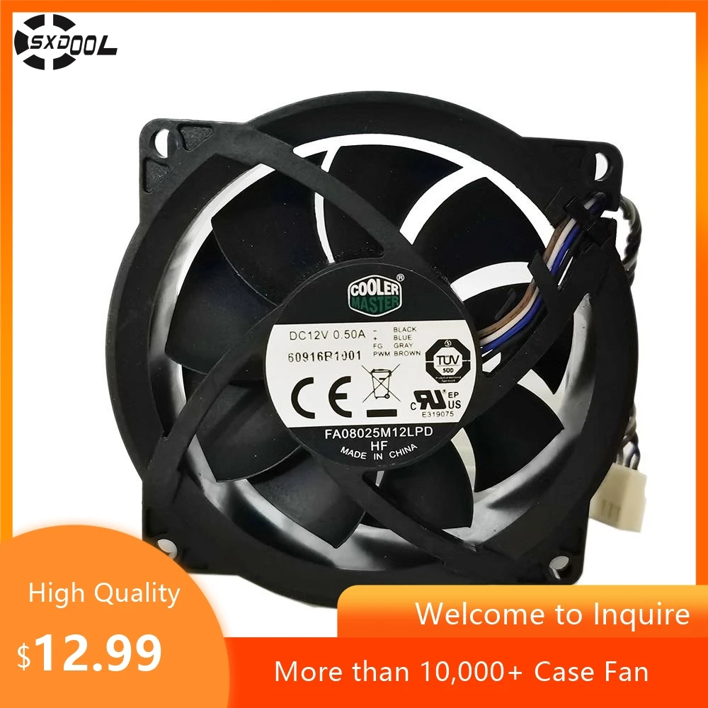 

For FA08025M12LPD 80x80x25mm DC 12V 0.5A 4-Pin PWM Hydraulic Cooling Fan