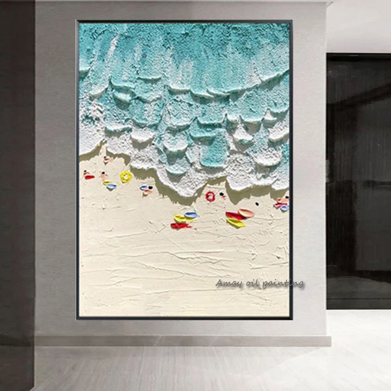 Heavily Thick Acrylic Textured 3D Abstract Oil Painting Unframed Dropship Wall Hangings Art Hand-Painted Mural Draw Room Decor