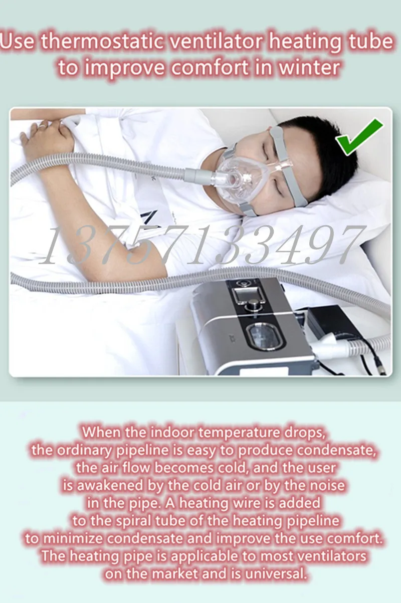 CPAP Universal Heating Tube Insulation Pipe Suitable for All Ventilators Simple Operation With a Sleeve As Goft