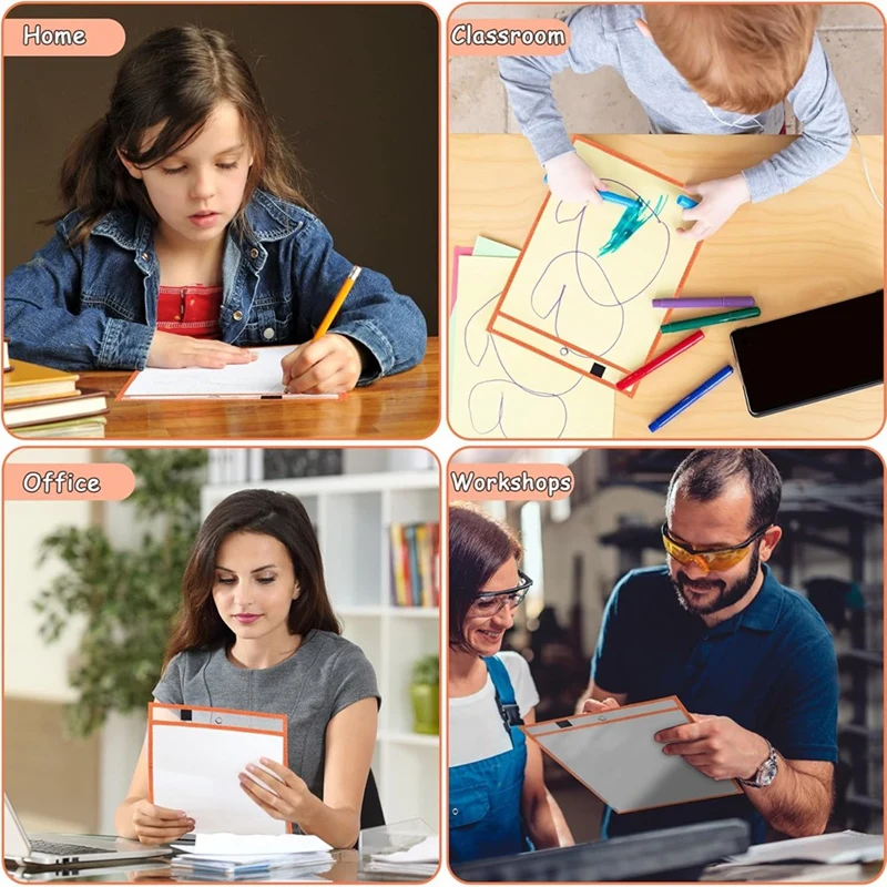 ABJY-droog uitwisbare zak herbruikbare hoezen, plastic vijlhoezen paginabeschermers voor leraren klaslokaal kantoorbenodigdheden