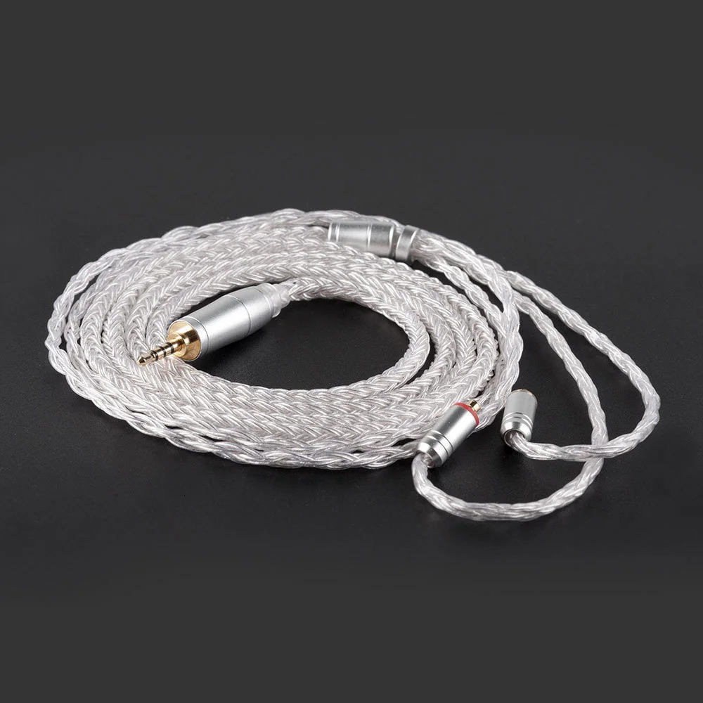 KBEAR 16-adriges, verbessertes, versilbertes, symmetrisches Kabel, 2,5/3,5/4,4 mm, kabelgebundener Kopfhörer, MMCX/QDC/2PIN-Anschluss für KZ KBEAR BL03 KS1 – Detail 10
