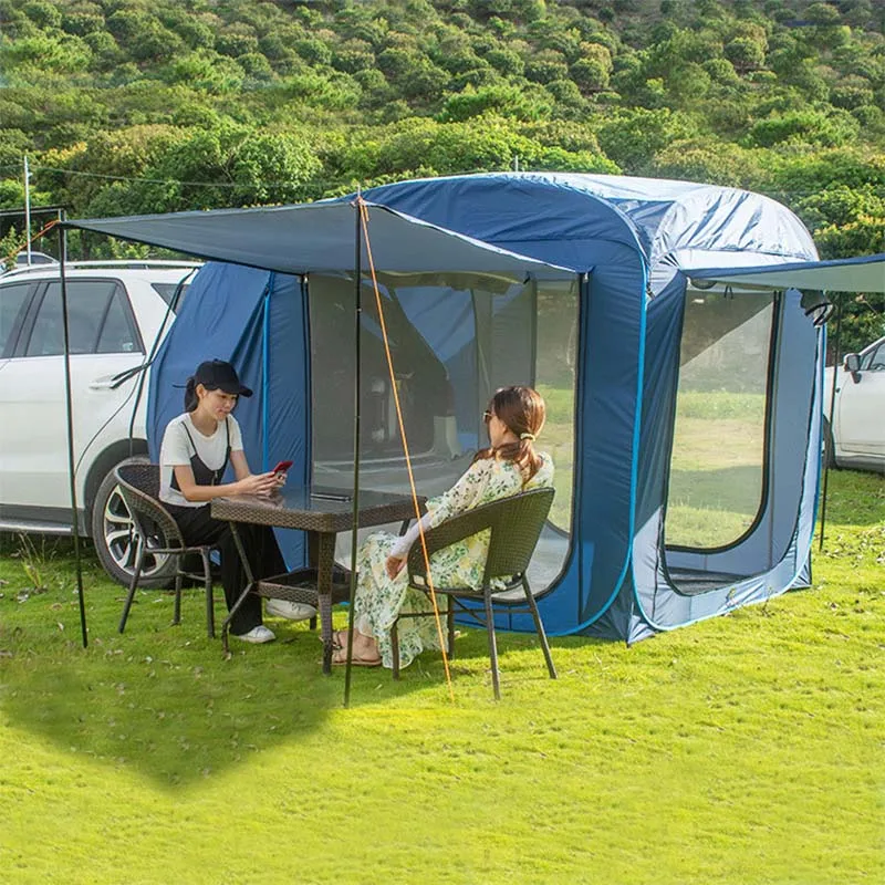 

Outdoor Car Tail Tent Camping Canopy Roof Extension Tent Quick Open Yurt Full Set Wear Resistant Rainproof Folding Tent