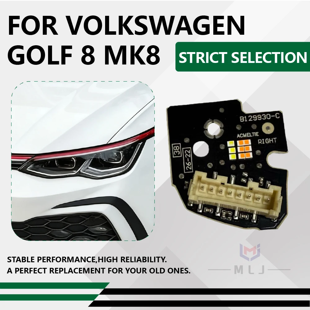 

Для Volkswagen Golf 8 MK8 светодиодные автомобильные фары DRL чип балласт чип печатная плата свет OEM B129929-C/L B129930-C/R желтый свет