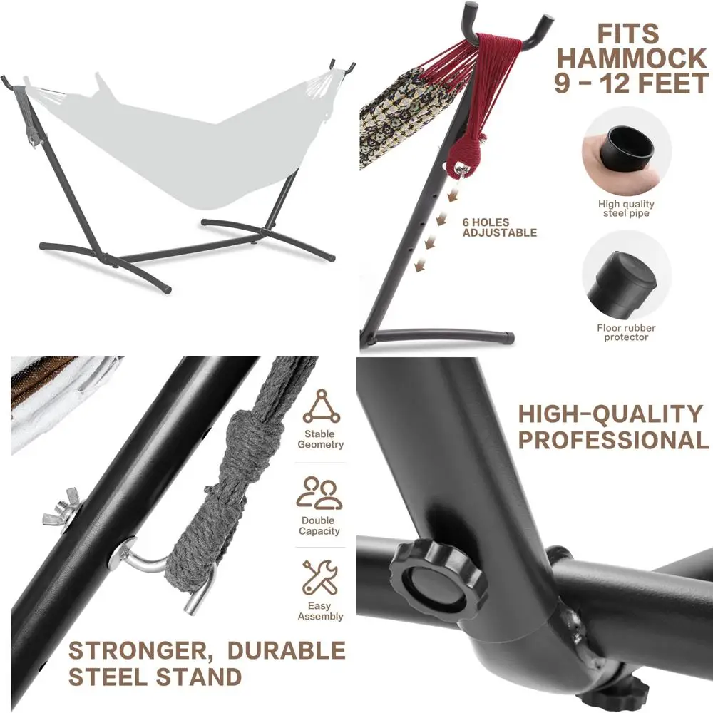 

Портативная уличная подставка для гамака черного цвета для долговечности и удобства